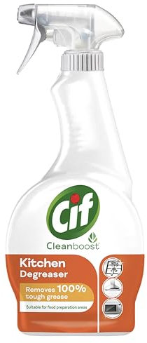 Cif Cleanboost Kitchen Spray 100% tough grease removal for cleaning ceramic, chrome, and enamel surfaces 500 ml