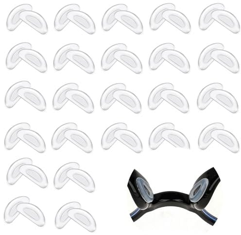 24 Pairs Soft Silicone Nose Pads Adhesive Eyeglass Nose Pads Anti Slip Eyeglass Nose Pads D Shape Eyeglasses Nose Pads Stick on Glasses Pads for Glasses Eyeglasses Sunglasses