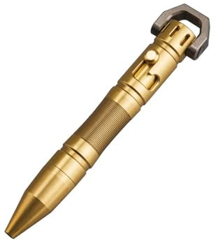 MecArmy TPX8 Mini-Messingstift, luxuriöser, leichter, einziehbarer Metallstift, Tinte, nachfüllbar, Neuheit, Taschen-EDC-Schreibkugelschreiber mit 1 D-Schlüsselring