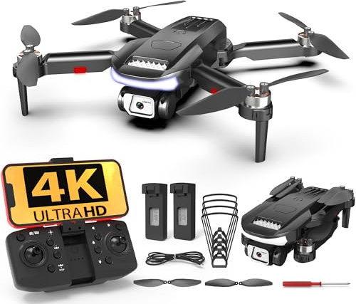 Wipkviey B15 Drone con cámara 1080p para adultos, FPV plegable Drone con motor sin escobillas, cuadricóptero RC para principiantes, vuelo de waypoint, flip 3D, vuelo de 36 minutos, menos de 249 g,