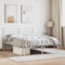 Iiaky Bettgestell mit Kopfteil Metallbett Bed Frame Bettgestell Bettrahmen Kopfteil Bett Tagesbett Metall Weiß 140x190 cm - 355708