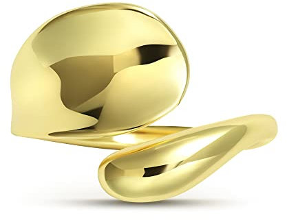 Linawe Gold Ring Verstellbar Daumenring Damen, Schmuck Ringe Frauen Partnerringe, Goldring Gold Fingerring Vergoldet, Goldene Ringe Damenringe Goldschmuck