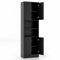 GiantexUK 4-Door Tall Kitchen Cupboard, 190CM Wooden Storage Cabinet with 2 Open Compartments & 2 Enclosed Cabinets, Freestanding Display Sideboard for Dining Living Room Pantry (Black)