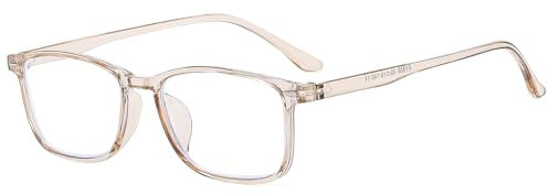 Suertree Blaulichtfilter Distanz Brille Leichte Kurzsichtige Brille Mode Myopia Brillen für Damen Herren Braun -0.5 Dioptrien