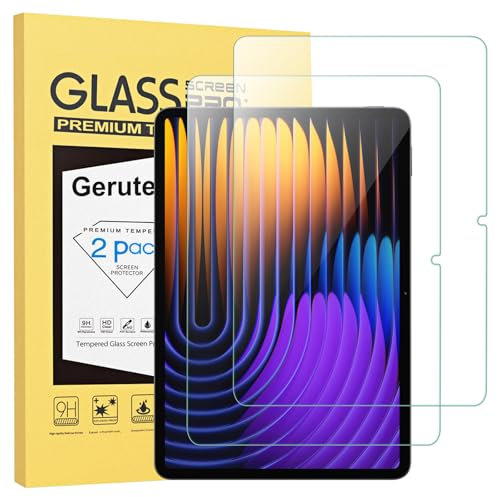 Gerutek [2 Piezas Protector Pantalla para Xiaomi Mi Pad 7/Mi Pad 7 Pro 11.2 Pulgadas 2024, Dureza 9H, Ultra transparente, Antiarañazos, Antihuellas, Cristal Vidrio Templado para Xiaomi Mi Pad 7 11.2