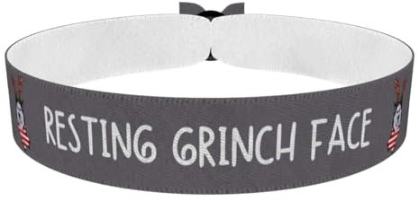 Grinch Motiv Stoffarmband - Weihnachtsarmband aus Satin - Wasserdicht und Langlebig - Grinch Weihnachtsaccessoire - Geschenkidee Weihnachten - Festlicher Armschmuck - Weihnachtsmotiv Schmuck