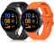 Hinnwer 20mm Bracelet Compatible avec Samsung Galaxy Watch FE/Watch 7/6/5/4 40mm 44mm/Watch 6 Classic 43mm 47mm 2 Pièces Bracelet Sport Silicone pour Galaxy Watch 5 Pro 45mm Noir Orange