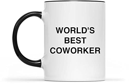 IKJHG World's Best Coworker - The Office X Michael Scott Going Away Regali per colleghi uomini, tazza in ceramica con accento nero, 325 ml