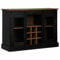 vidaXL Sideboard Halden 2 Schiebetüren Schwarz 112x40x80 cm Massivholz, Anrichte, Schrank, Buffetschrank, Kommode, Aufbewahrungsschrank, Küchenschrank