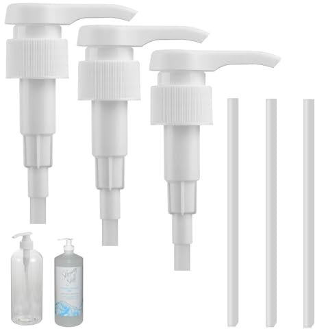 3 Stück Dosierpumpe 1L Sirup für Best Body Nutrition, Best Body Nutrition Dosierpumpe, Sirupspender Wiederverwendbar, Pumpkopf für Shampoo Conditioner, für 28/410 Gewindebehälter Flasche (1L)