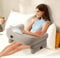 Jerylota Premium Reading Bed Rest Pillow with Wrist Support,Lap Pillow for Couch,Has Arm Rests, Neck Roll,and Back Support for Lounging,Reading With inflatable bag
