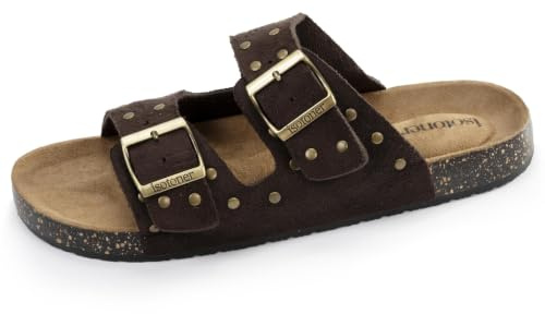 Isotoner Sandales femme à doubles brides ultra confortables, 37, chocolat