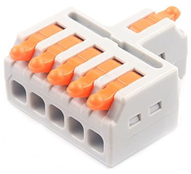 JOYELEC 11 Stück Verbindungsklemmen, D1-5 Schnellverbinder, 1 Eingang, 5 Ausgänge, Leiter, kompakt, Kabelverbinder, 0,08-2,5 (4,0) mm², 250 V, 32 A, mit Steuerhebel