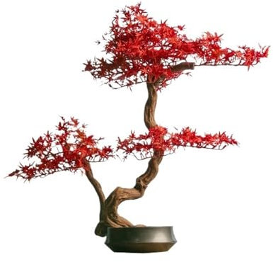 YQINQIN83B Künstliche Bonsai Künstlicher roter Ahorn-Bonsai-Baum, Hoteleingang, Wohnzimmer, große gefälschte Pflanzen mit Töpfen, dekorative Ornamente Künstliche Pflanze