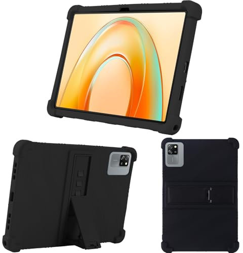 KUSINHOKA Funda para Blackview Tab 60 Pro/Tab 60 WiFi 10.1 Pulgadas, Funda Protectora con Función de Soporte, Anti-Choque Suave Silicona Carcasa Case, Negro