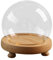 MagiDeal Cúpula de Cristal para exhibición, contenedor Decorativo Tipo cúpula con Base de Madera para Figuras, Manualidades, Plantas pequeñas, Diámetro 10cm