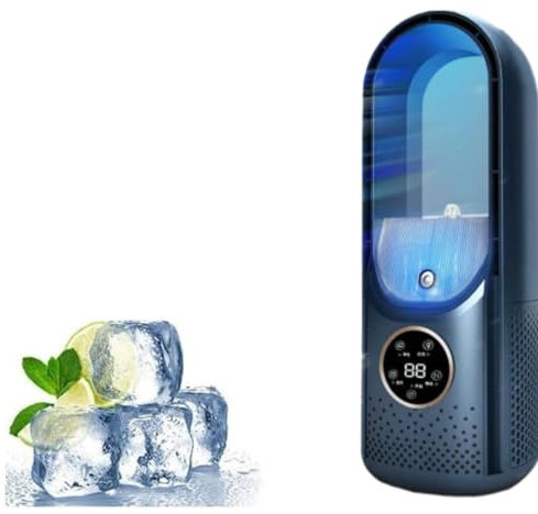 Aire acondicionado portátil - Enfriador de aire 3 en 1 - Aire acondicionado portátil con 6 velocidades de ventilación - Luz nocturna de 7 colores - Temporizador de 1 a 6 horas - Mini aire