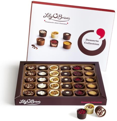 Lily O'Brien's Desserts Collection Assorted Milk White Dark Chocolate for Christmas Birthday Holiday Gifts for Him for Her - Perfect for Sweets Treats for Kids (400g)