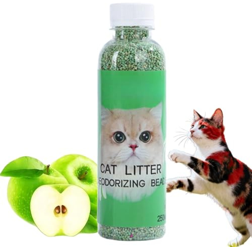 Cat Litter Box Deodorizer Powder,Natural Odour Eliminator for Wood Pellet Cat Litter,Pet Friendly Freshener & Cat Urine Odour Remover,Long Lasting Litter Smell Eliminator and Odour Control,Apple