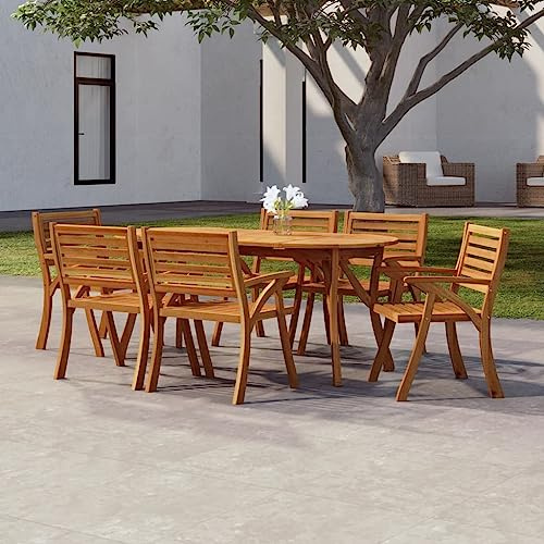 IBUQDDV Massivholz Gartentisch Akazie 200x90x75 cm Outdoor Esstisch mit Lattenrost für Terrasse Garten Dieser Klassische Gartentisch aus massivem Akazienholz bietet eine stabile