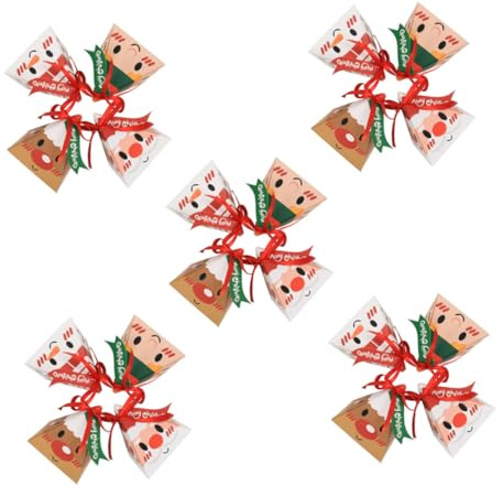 LRXIYODE 24 Stück Dreieckige Pralinenschachteln aus Sicherem Material Weihnachts für Süßigkeiten und Kekse Party Dekoration für Weihnachten Stil