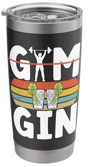 Gym Gin Retro Inspired Alcohol Drinking Fitness Bartender Stainless Steel Insulated Tumbler