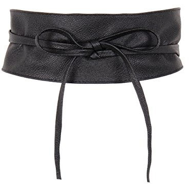 KRISP Women Faux Leather PU Obi Belt Cinch Wide Waist, Black, One Size, 14987-BLK-OS