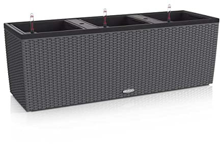 Lechuza Fioriera Rettangolare Trio Cottage 40-130x42 con Auto irrigazione Granito
