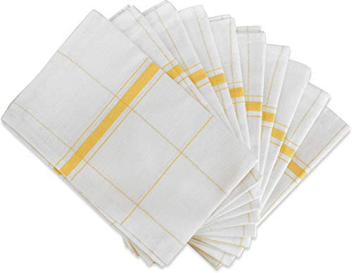 normani 10 x Geschirrhandtücher aus saugstarker Halbleinen - Küchentücher 55 x 75 cm aus Baumwoll-Leinen Mix Farbe Profi Wipe/Gelb Größe 55 x 75 cm