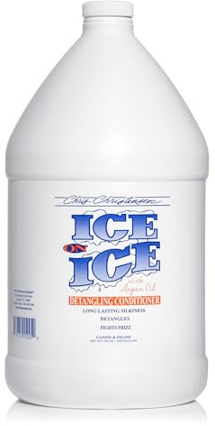 Chris Christensen Ice on Ice Detangling Dog Conditioner, Groom Like a Professional, Dematts, Moisturizes, Creates Long Lasting Silkiness, All Coat Types, Made in USA, 3.8L