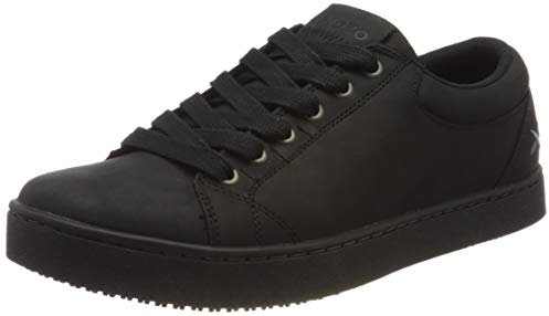 Shoes for Crews Arbeitsschuhe Finn Men – Rutschhemmende Berufsschuhe für Küchenprofis, Gel-Einlegesohlen, Fersenkappe, wasserabweisend, Leder, OB E SRC – für Herren