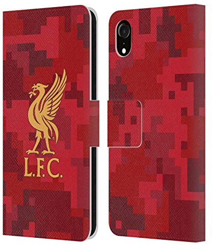 Head Case Designs Officially Licensed Liverpool Football Club Home Red Digital Camouflage Leather Wallet Case Compatible With Apple iPhone XR