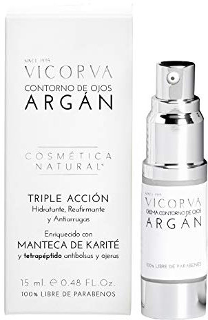 VICORVA Argan Eye Contour: feuchtigkeitsspendend, straffend und Anti-Falten: minimiert Tränensäcke und Augenringe: Arganöl und Sheabutter: 15 ml