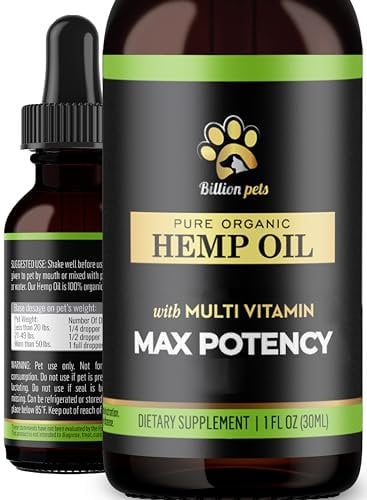Billion Pets – Cold-Pressed Hemp Seed Oil for Dogs & Cats – UK Made Nutritional Supplement – Omega 3, 6, 9 – 1 Pack