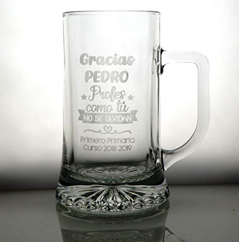 Arte-Deco Jarra DE Cerveza Stern GRABADA Y Personalizada para Regalo A Maestros Y MAESTRAS DE Escuela