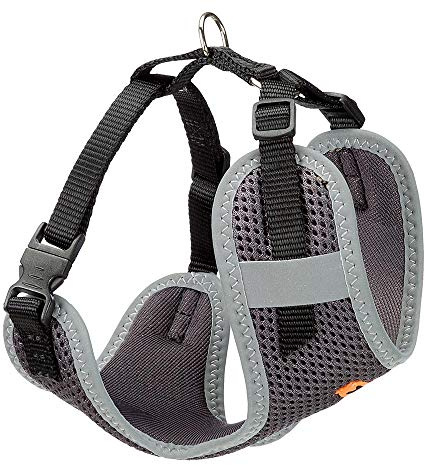 Ferplast Pettorina Cane Taglia Piccola NIKITA XS, Pettorina Gatto Traspirante, Imbottita e Regolabile, Facile da Indossare, Bordi Riflettenti, Torace 28-40 cm. Nero