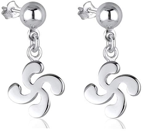 TALISMAN JEWELRY Orecchini lunghi a gancio con Lauburu in argento
