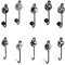 Knober Indigo - Ganci in ceramica da parete (set piccolo, 10 pezzi)