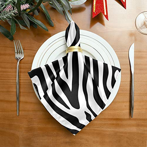 CFAUIRY Cloth Napkins Set of 6 Zebra Print 20x20 Inch Dinner Reusable Napkins Table Cloth Napkin Washable for Holiday Party Restaurant Banquet