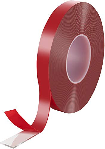 POPPSTAR doppelseitiges Klebeband (10 m x 19 mm x 2 mm) Acryl-Klebeband transparent