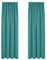 Deconovo Vorhang Blickdicht Kräuselband Gardine Thermovorhang Kälteschutz Verdunkelung, 240x140cm(HöhexBreite), Türkis, 2er Set