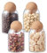 Clear Glass Kitchen Storage Jar with Cork Ball | Mason Food Canister Jar with Spherical Cork Lid | BPA-Free Pantry Organiser (Set of 4, 0.5L)
