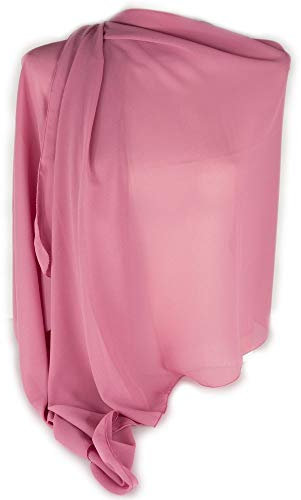Emila Foulard donna rosa antico Stola cerimonia tinta unita coprispalle elegante scialle grande da matrimonio per abito da sera ragazza signora anziana crepè primavera estate 2025 Rosa antico
