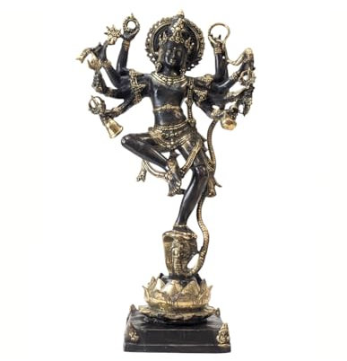 Coco Papaya Majestätische Statue Shiva Nataraja, 66 cm, aus Messing, asiatische Handwerkskunst, seltenes Stück