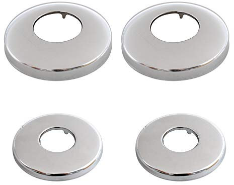 CHSEROK 4 Stück Wasserhahn Rosette, Innendurchmesser 25 mm / 32 mm Rosette Armatur, Edelstahl Verchromt Rosette kann für Rohr, Duschwanne, Sanitärinstallation Verwendet Werden