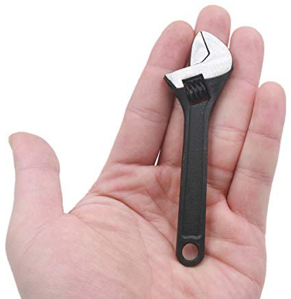 Mini-Schraubenschlüssel, 10,2 cm, kleiner Stahlschlüssel, Backenschlüssel, HATOOLHA® Handschlüssel, Werkzeuge für Industrie und Autoreparatur (schwarz)