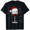 Weintrinkglas mit Weihnachtsmannmütze, Geschenk T-Shirt
