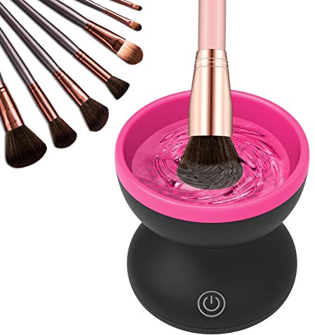 Nettoyeur de pinceaux de maquillage électrique - Hoedia - Portable et automatique - USB - Outil de nettoyage pour pinceaux cosmétiques - Pour toutes les tailles de pinceaux de maquillage - Nettoyeur