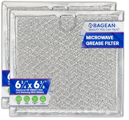 Microwave Filter Replacement for GE WB02X11534 Microwave Grease Filter 6-3/8” X 6-3/4” Fit’s Samsung DE63-00666A Microwave Oven Air Vent Filter (2-Pack)