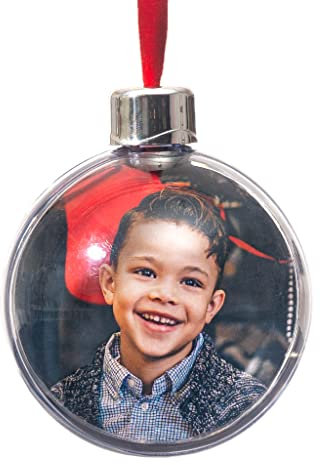 Wanapix | Weihnachtskugel mit Foto und Texte | Christbaumkugeln Personalisierte | Weihnachtsdekoration (Transparenter, 100% Personalisiert)